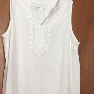 Croft & Barrow White Sleeveless Embellished Dress